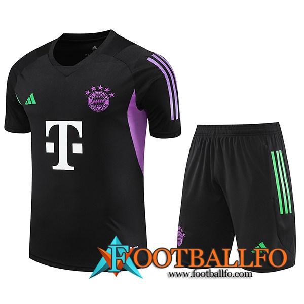 Camiseta Entrenamiento + Cortos Bayern Munich Negro 2023/2024 -05