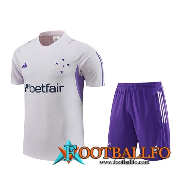 Camiseta Entrenamiento + Cortos Cruzeiro Blanco 2023/2024 -02