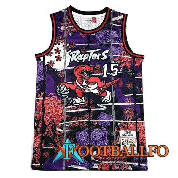 Camisetas Toronto Raptors (CARTER #15) 2023/24 Violeta/Rojo