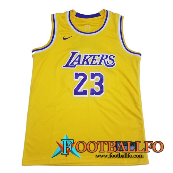 Camisetas Los Angeles Lakers (JAMES #23) 2023/24 Amarillo -02