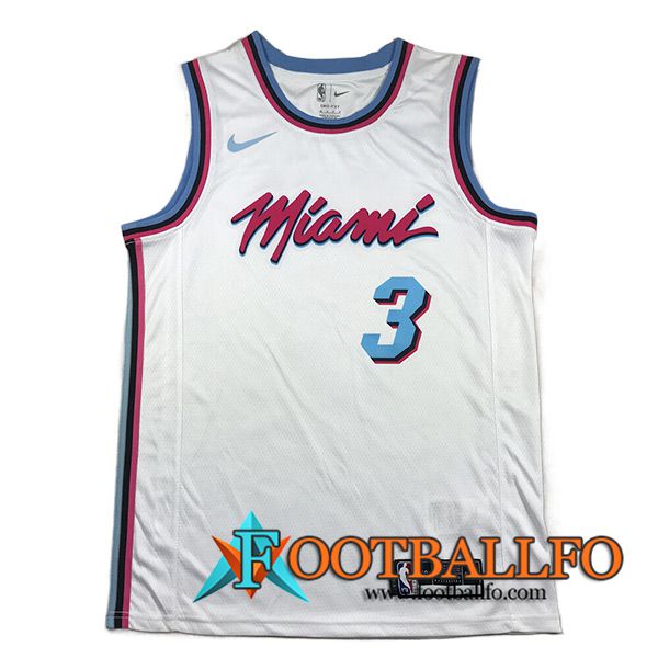Camisetas Miami Heat (WADE #3) 2023/24 Blanco -05