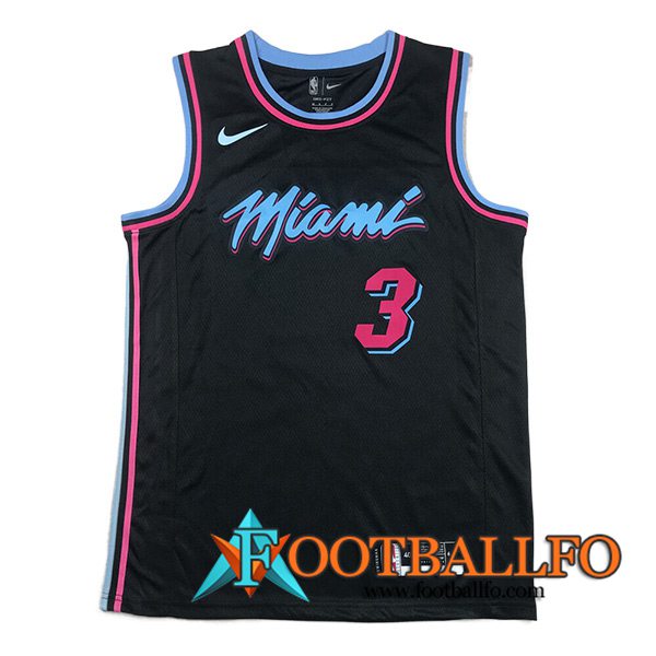 Camisetas Miami Heat (WADE #3) 2023/24 Negro -07