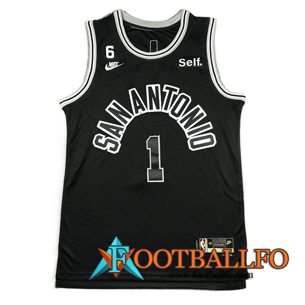 Camisetas San Antonio Spurs (WEMBANYAMA #1) 2023/24 Negro -05