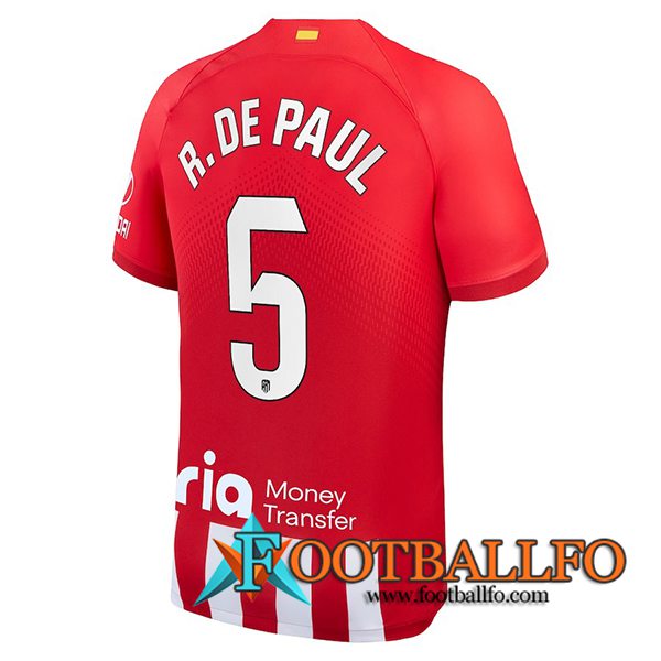 Camisetas De Futbol Atletico Madrid (R. DE PAUL #5) 2023/2024 Primera