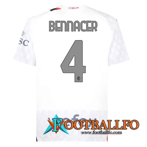 Camisetas De Futbol AC Milan (BENNACER #4) 2023/2024 Segunda