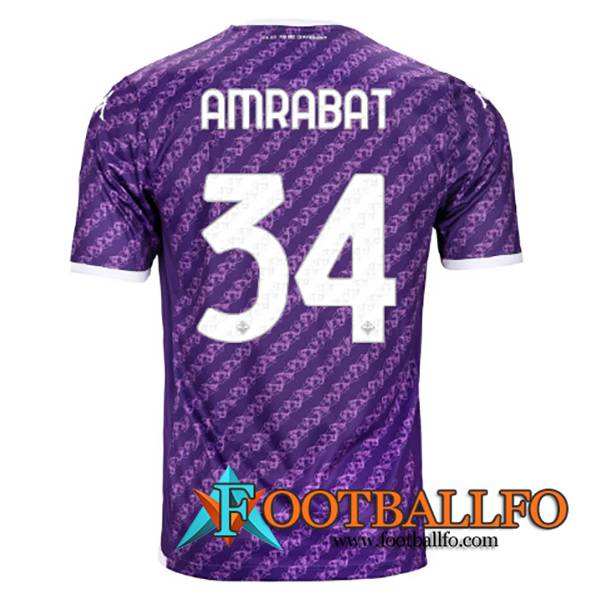 Camisetas De Futbol ACF Fiorentina (AMRABAT #34) 2023/2024 Primera
