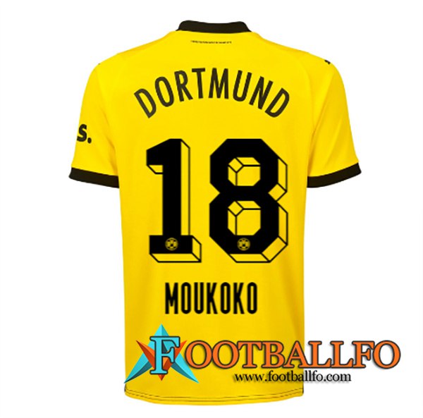 Camisetas De Futbol Dortmund BVB (MOUKOKO #18) 2023/2024 Primera