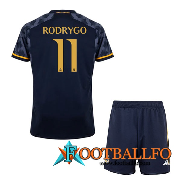 Camisetas De Futbol Real Madrid (RODRYGO #11) Ninos 2023/2024 Segunda