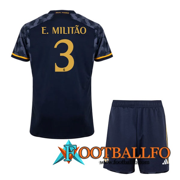 Camisetas De Futbol Real Madrid (E. MILITÃO #3) Ninos 2023/2024 Segunda