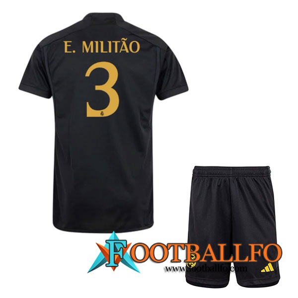 Camisetas De Futbol Real Madrid (E. MILITÃO #3) Ninos 2023/2024 Tercera