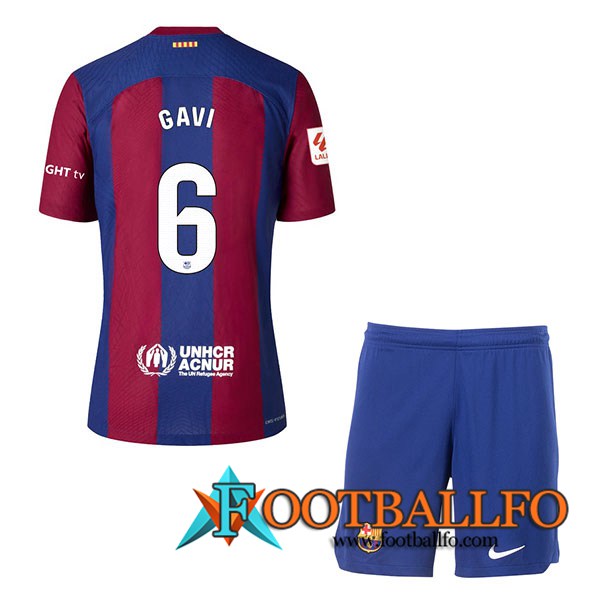 Camisetas De Futbol Barcelona (GAVI #6) Ninos 2023/2024 Primera