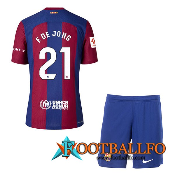 Camisetas De Futbol Barcelona (F. DE JONG #21) Ninos 2023/2024 Primera