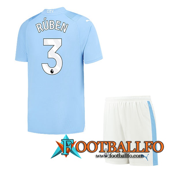 Camisetas De Futbol Manchester City (RÚBEN #3) Ninos 2023/2024 Primera