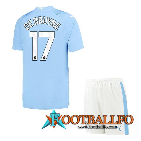Camisetas De Futbol Manchester City (DE BRUYNE #17) Ninos 2023/2024 Primera