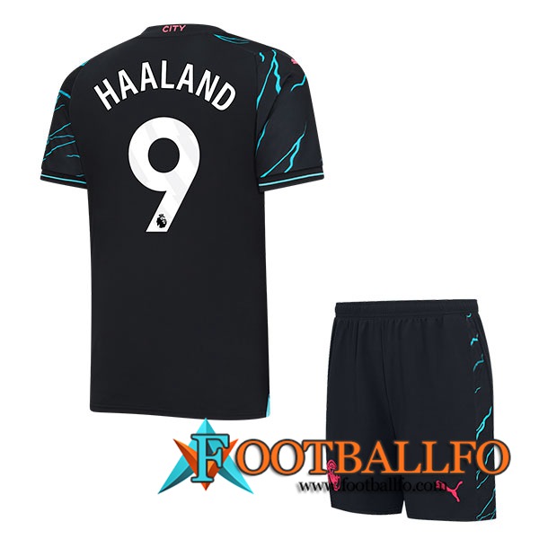 Camisetas De Futbol Manchester City (HAALAND #9) Ninos 2023/2024 Tercera