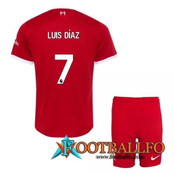 Camisetas De Futbol Liverpool (LUIS DÍAZ #7) Ninos 2023/2024 Primera