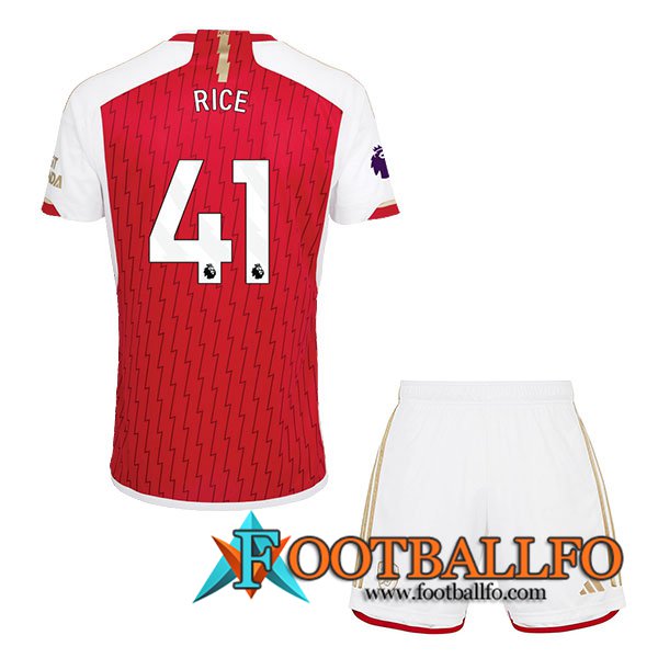Camisetas De Futbol Arsenal (RICE #41) Ninos 2023/2024 Primera