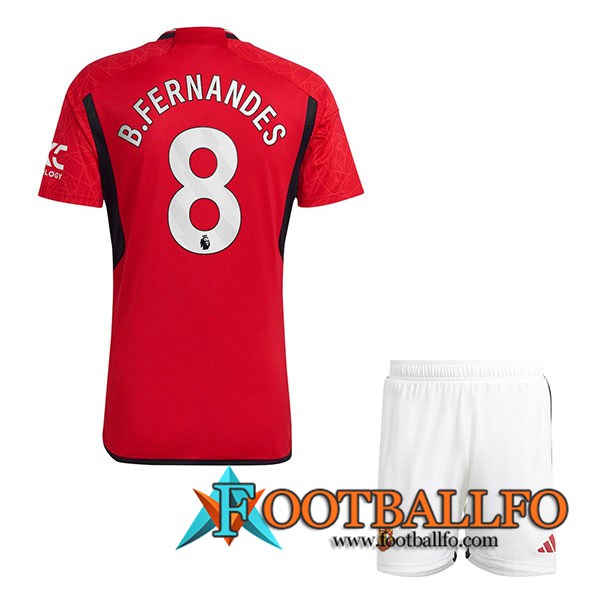 Camisetas De Futbol Manchester United (B. FERNANDES #8) Ninos 2023/2024 Primera