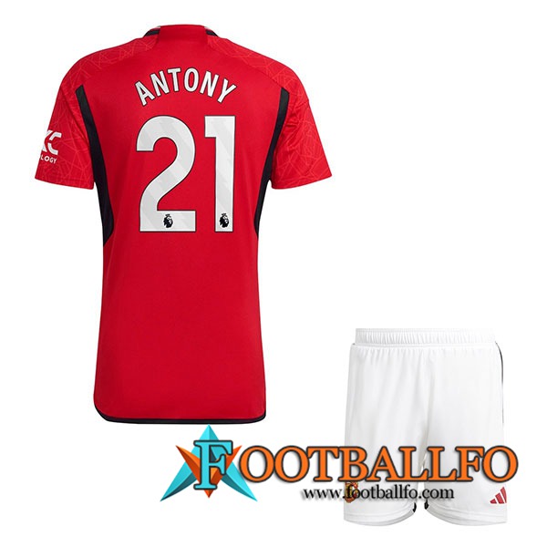 Camisetas De Futbol Manchester United (ANTONY #21) Ninos 2023/2024 Primera