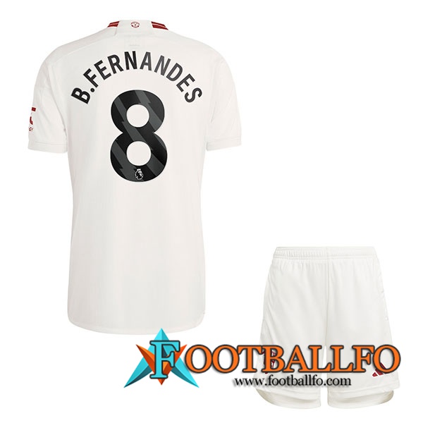Camisetas De Futbol Manchester United (B. FERNANDES #8) Ninos 2023/2024 Tercera