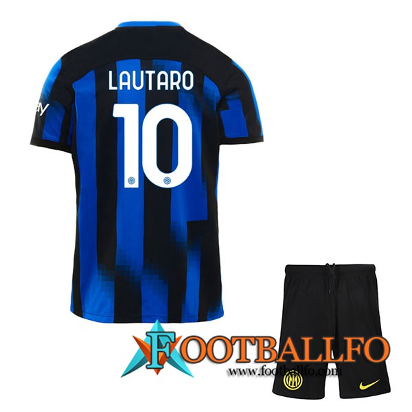 Camisetas De Futbol Inter Milan (LAUTARO #10) Ninos 2023/2024 Primera