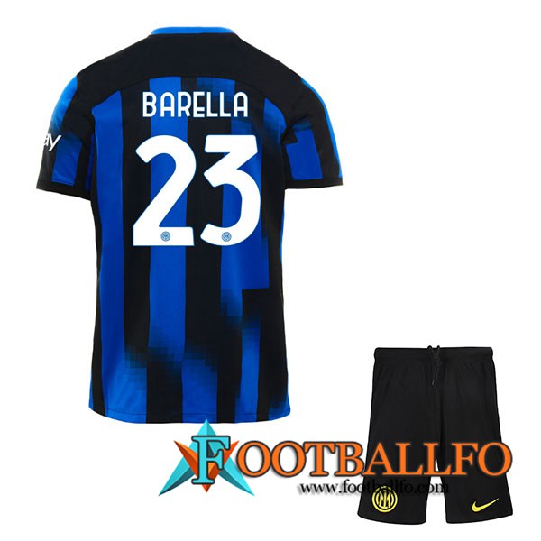 Camisetas De Futbol Inter Milan (BARELLA #23) Ninos 2023/2024 Primera