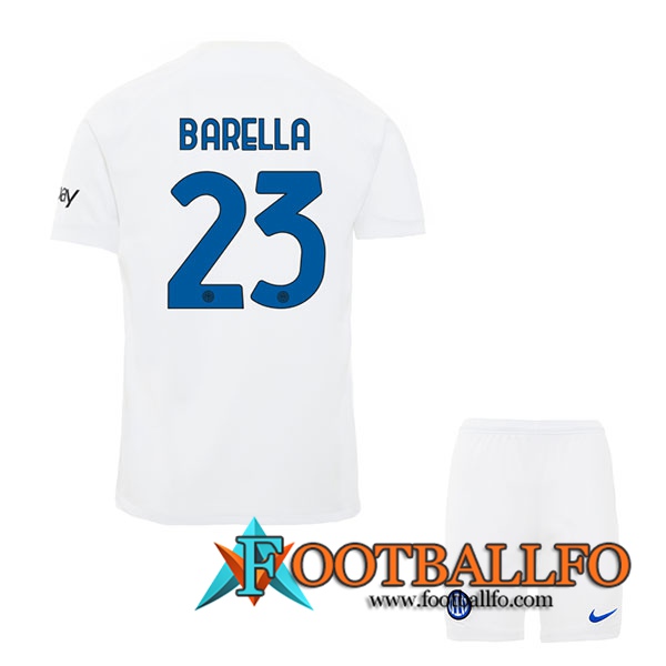 Camisetas De Futbol Inter Milan (BARELLA #23) Ninos 2023/2024 Segunda