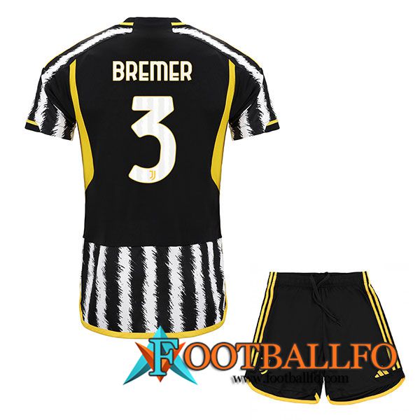 Camisetas De Futbol Juventus (BREMER #3) Ninos 2023/2024 Primera