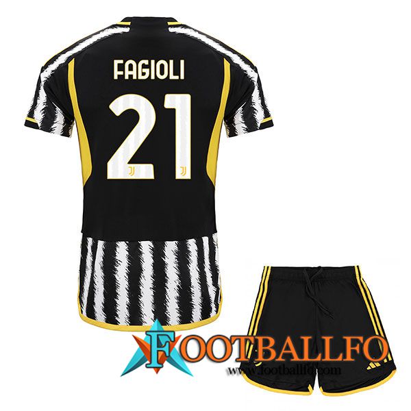 Camisetas De Futbol Juventus (FAGIOLI #21) Ninos 2023/2024 Primera