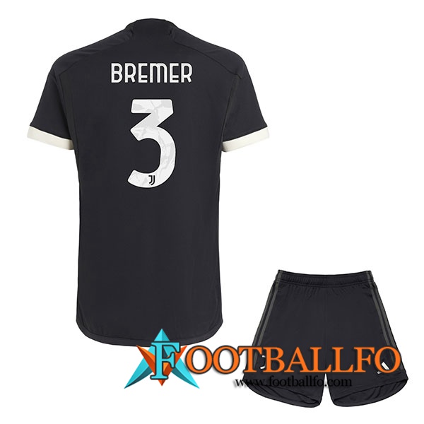 Camisetas De Futbol Juventus (BREMER #3) Ninos 2023/2024 Tercera
