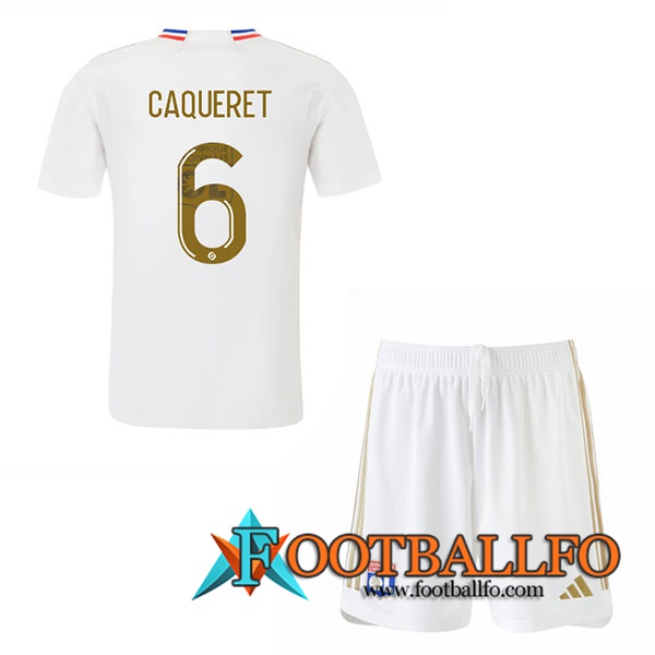 Camisetas De Futbol Lyon (CAQUERET #6) Ninos 2023/2024 Primera