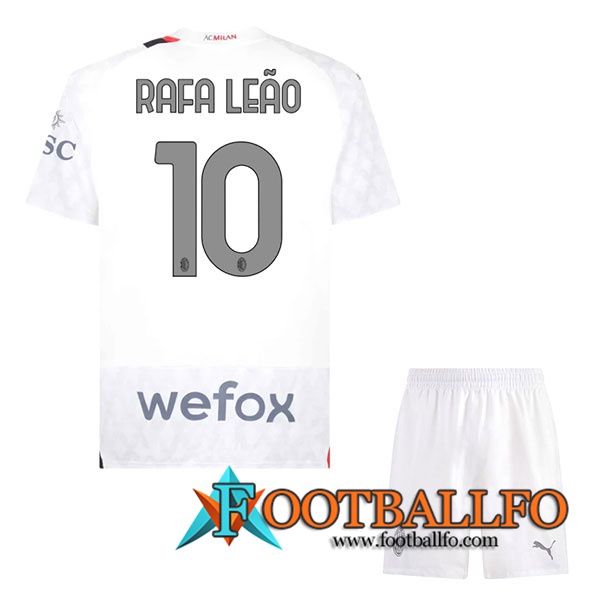 Camisetas De Futbol AC Milan (RAFAEL LEÃO #10) Ninos 2023/2024 Segunda