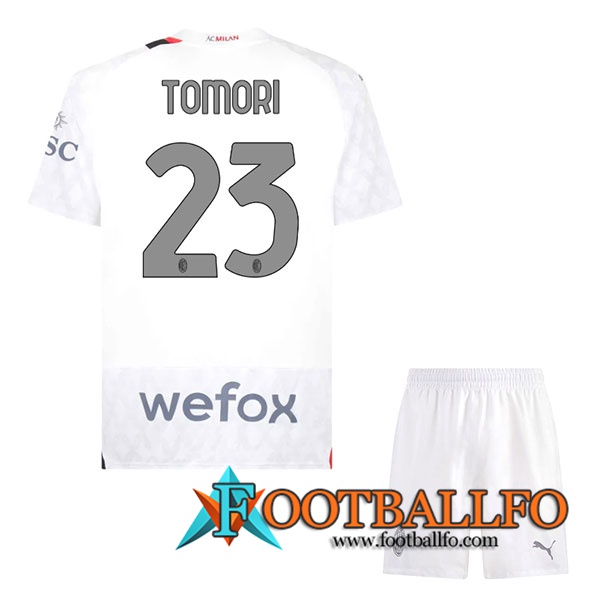 Camisetas De Futbol AC Milan (TOMORI #23) Ninos 2023/2024 Segunda
