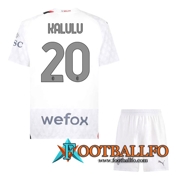 Camisetas De Futbol AC Milan (KALULU #20) Ninos 2023/2024 Segunda