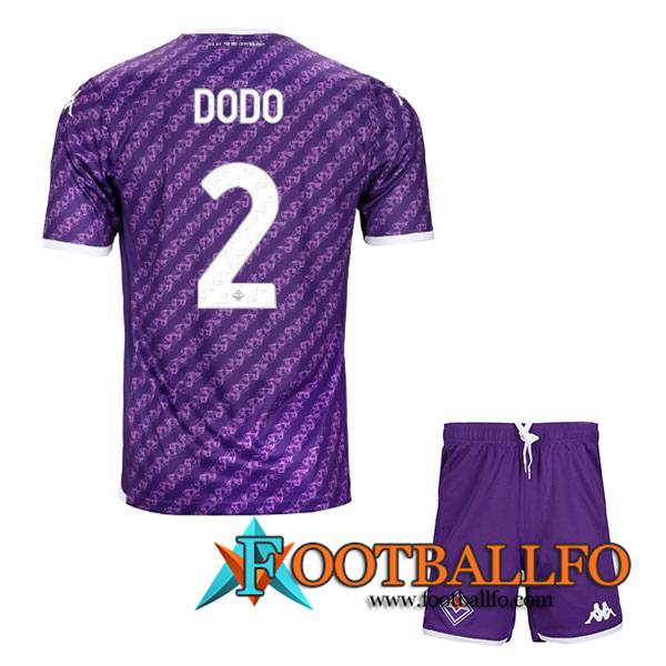 Camisetas De Futbol ACF Fiorentina (DODO #2) Ninos 2023/2024 Primera