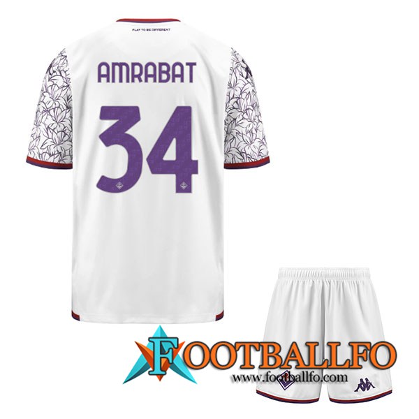 Camisetas De Futbol ACF Fiorentina (AMRABAT #34) Ninos 2023/2024 Segunda