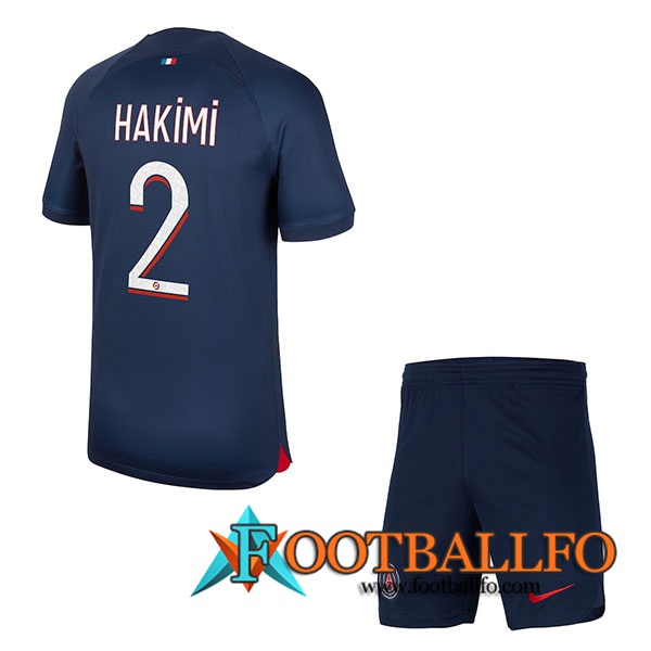 Camisetas De Futbol PSG (HAKIMI #2) Ninos 2023/2024 Primera