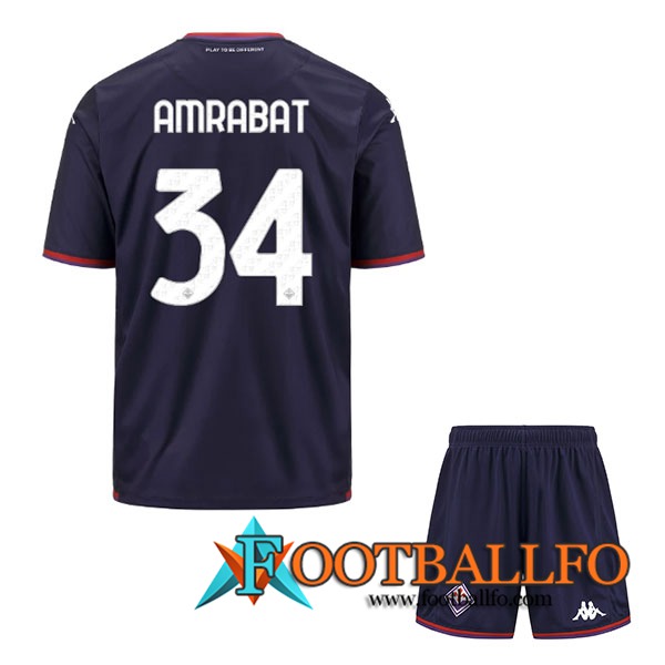 Camisetas De Futbol ACF Fiorentina (AMRABAT #34) Ninos 2023/2024 Tercera