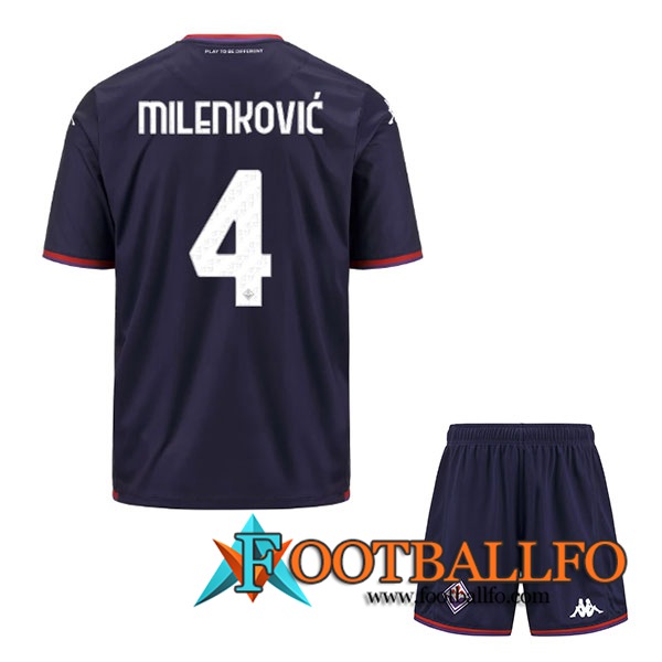 Camisetas De Futbol ACF Fiorentina (MILENKOVIC #4) Ninos 2023/2024 Tercera