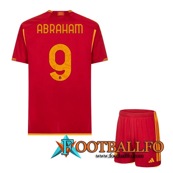 Camisetas De Futbol As Rome (ABRAHAM #9) Ninos 2023/2024 Primera