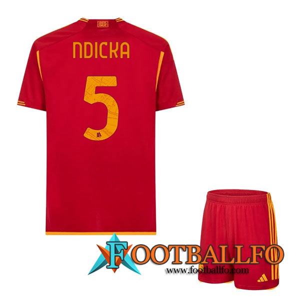 Camisetas De Futbol As Rome (NDICKA #5) Ninos 2023/2024 Primera