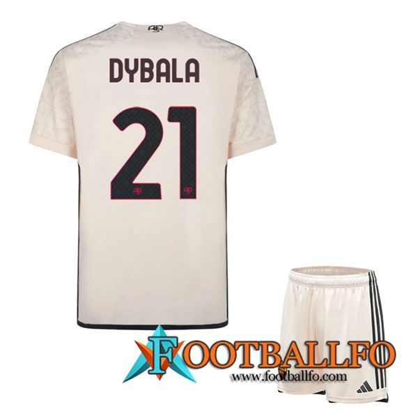 Camisetas De Futbol As Rome (DYBALA #21) Ninos 2023/2024 Segunda