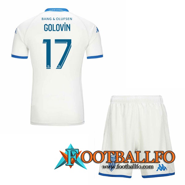 Camisetas De Futbol AS Monaco (GOLOVIN #17) Ninos 2023/2024 Tercera