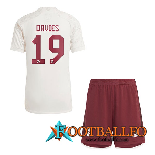 Camisetas De Futbol Bayern Munich (DAVIES #19) Ninos 2023/2024 Tercera