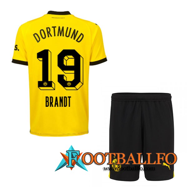 Camisetas De Futbol Dortmund BVB (BRANDT #19) Ninos 2023/2024 Primera
