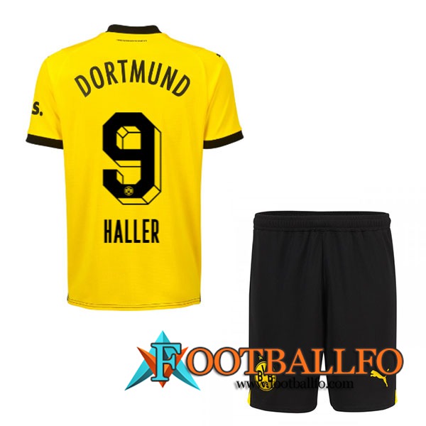 Camisetas De Futbol Dortmund BVB (HALLER #9) Ninos 2023/2024 Primera