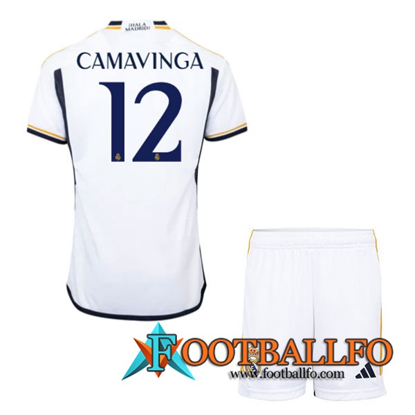 Camisetas De Futbol Real Madrid (CAMAVINGA #12) Ninos 2023/2024 Primera