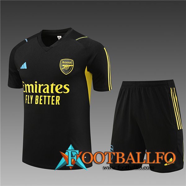 Training T-Shirts + Cortos Arsenal Nino Negro 2023/2024 -02