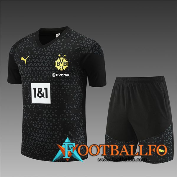Training T-Shirts + Cortos Dortmund Nino Negro 2023/2024
