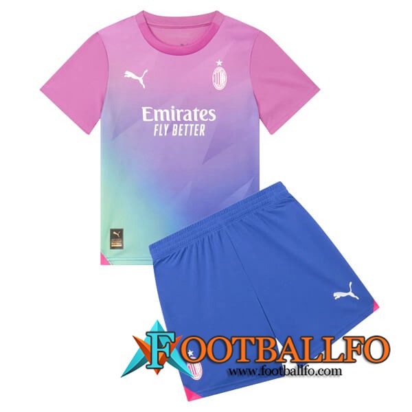 Camisetas De Futbol AC Milan Ninos Tercera 2023/2024